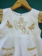 Embroider Elegance with Blue Butterflies Design for Stylish Garments