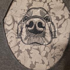 Stitch a Masterpiece: Beagle in Greyscale Embroidery a Lifelike