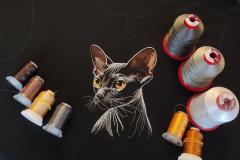 Create Dramatic Decor with Sphynx Embroidery DIY Elegant Pet Portrait