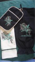 Stitch with Style: Sea Star Embroidery and Ocean Waves Design