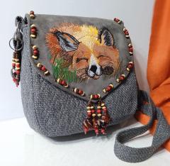 Create serene with the fox sleeping in the grass embroidery