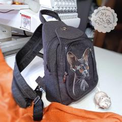 Sphynx Cat Embroidery Backpack offers functionality