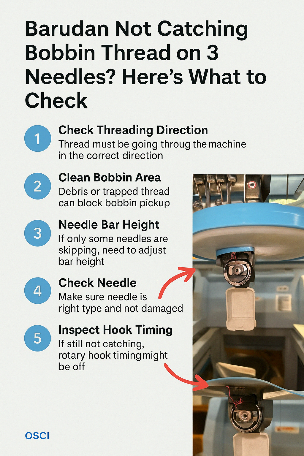 Barudan Not Catching Bobbin solving problem