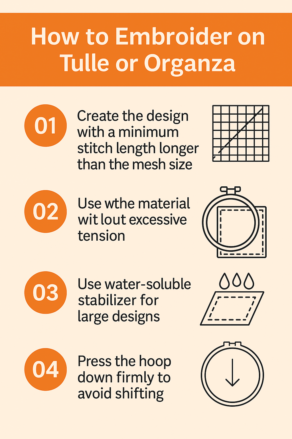 Embroider on or Organza