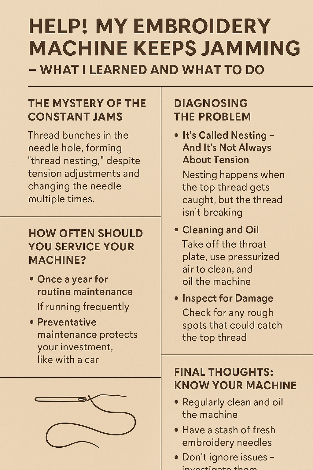 embroidery machine thread nesting