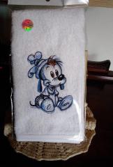 Baby Goofy Sketch Embroidered Bath Towel – Soft, Playful