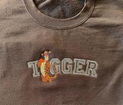 Tigger with Athletic Sport Letters – Embroidery