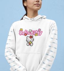 Cozy Meets Cute: Hoodie with Hello Kitty Logo and Embroidery