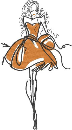 Fashionable girl free embroidery design