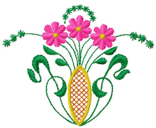 Trio flowers free embroidery design