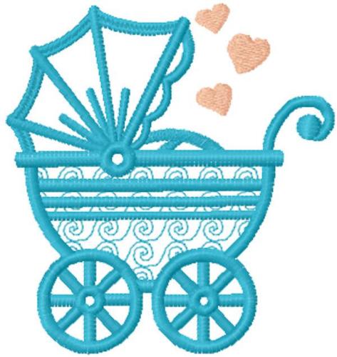 Baby carriage free embroidery design