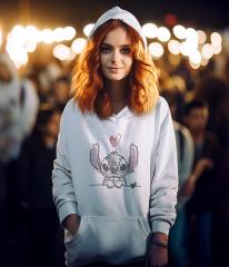 Love in Every Stitch: Sketch-Style Embroidery Hoodie