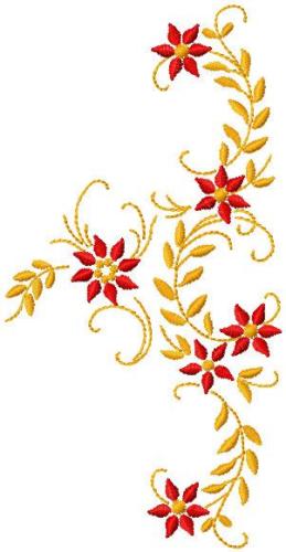 Gold flowers ornament free embroidery design