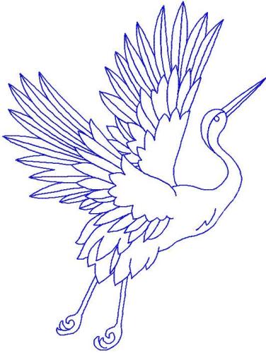 Crane free embroidery design