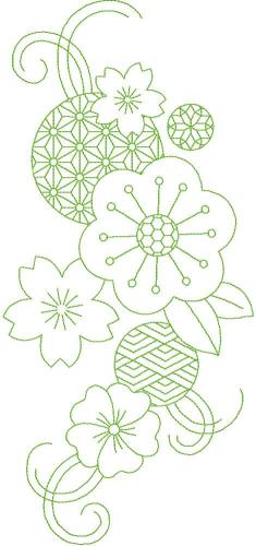 Flowers and balls free embroidery design