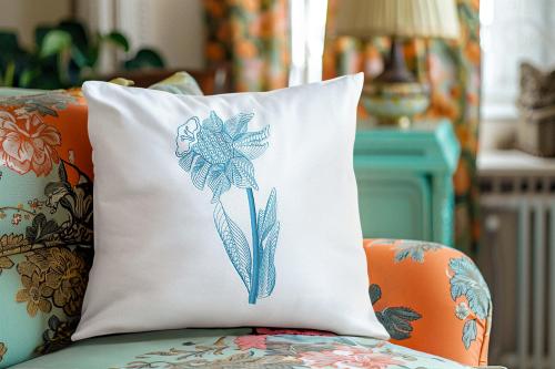 Blue Daffodil openwork free embroidery design