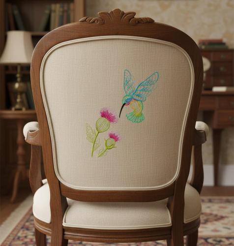 Bright Hummingbird Fluttering Free Embroidery Design
