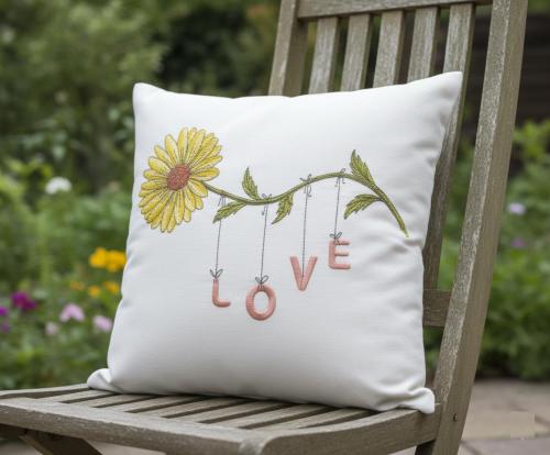Chamomile love free embroidery design
