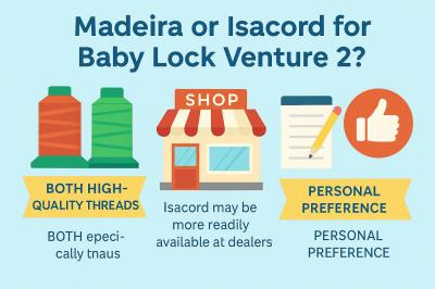 Madeira or Isacord for Baby Lock Venture 2 Madeira or Isacord for Baby Lock Venture 2