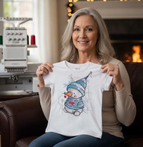 Snowman Christmas with love free embroidery design