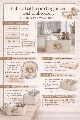 fabric organizer with embroidery design