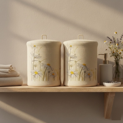 Tailet paper cover with flower embroidery