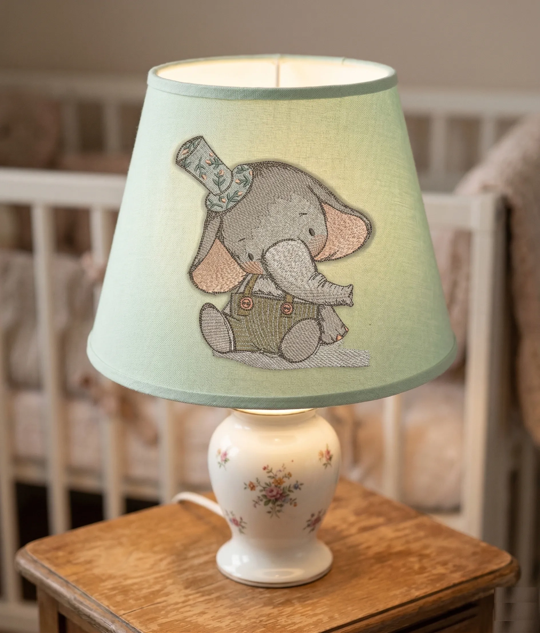 Embroidering on a Lampshade